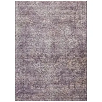 3' X 5' Plum And Lavender Floral Washable Indoor Outdoor Area Rug