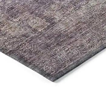 3' X 5' Plum And Lavender Floral Washable Indoor Outdoor Area Rug
