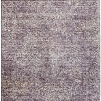 3' X 5' Plum And Lavender Floral Washable Indoor Outdoor Area Rug