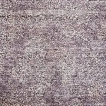 10' X 14' Plum And Lavender Floral Washable Indoor Outdoor Area Rug