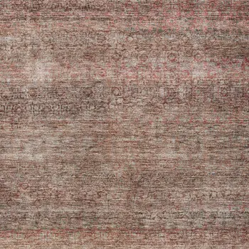 10' X 14' Coral And Black Striped Washable Indoor Outdoor Area Rug