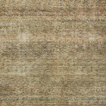 3' X 5' Wheat And Brown Striped Washable Indoor Outdoor Area Rug