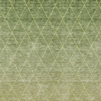 3' X 5' Artichoke Green And Beige Geometric Washable Indoor Outdoor Area Rug