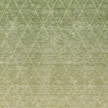9' X 12' Artichoke Green And Beige Geometric Washable Indoor Outdoor Area Rug