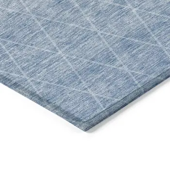 8' X 10' Blue And Gray Geometric Washable Indoor Outdoor Area Rug
