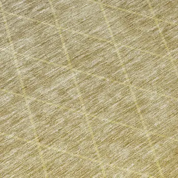 8' Gold And Gray Round Geometric Washable Indoor Outdoor Area Rug