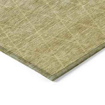 8' X 10' Gold And Gray Geometric Washable Indoor Outdoor Area Rug