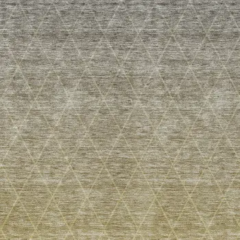 10' X 14' Gold And Gray Geometric Washable Indoor Outdoor Area Rug