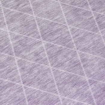 8' Lavender And Gray Round Geometric Washable Indoor Outdoor Area Rug