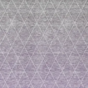 9' X 12' Lavender And Gray Geometric Washable Indoor Outdoor Area Rug