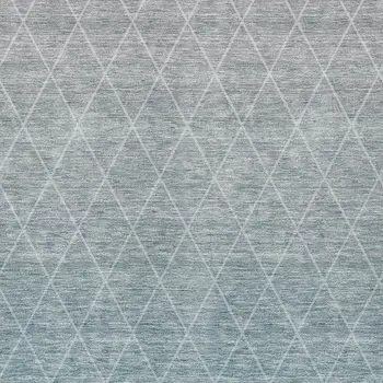 5' X 8' Teal Blue And Gray Geometric Washable Indoor Outdoor Area Rug