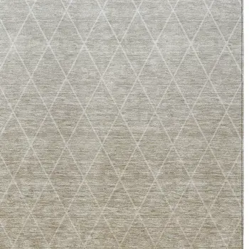 5' X 8' Taupe And Gray Geometric Washable Indoor Outdoor Area Rug