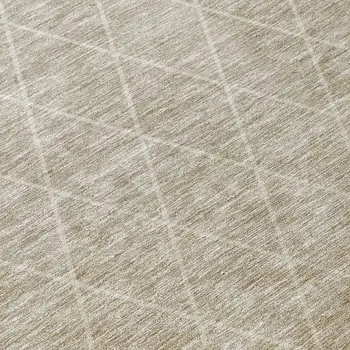 8' Taupe And Gray Round Geometric Washable Indoor Outdoor Area Rug