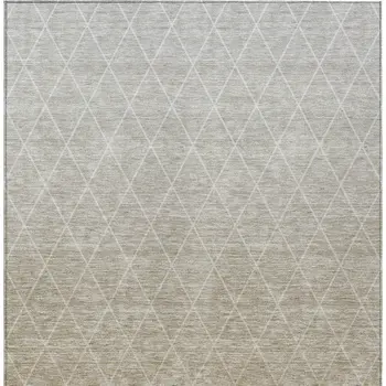 8' X 10' Taupe And Gray Geometric Washable Indoor Outdoor Area Rug