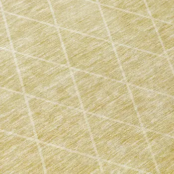 8' Wheat And Beige Round Geometric Washable Indoor Outdoor Area Rug