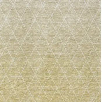 10' X 14' Wheat And Beige Geometric Washable Indoor Outdoor Area Rug