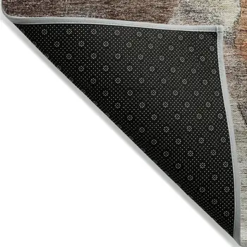10' X 14' Coffee Copper And Beige Abstract Washable Indoor Outdoor Area Rug