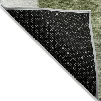 8' X 10' Sage And Fern Green Geometric Washable Indoor Outdoor Area Rug