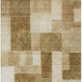 3' X 5' Terra Cotta Beige And Brown Geometric Washable Indoor Outdoor Area Rug