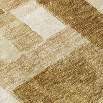 8' Terra Cotta Beige And Brown Round Geometric Washable Indoor Outdoor Area Rug