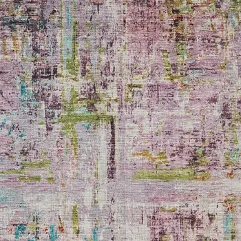 10' X 14' Lavender Green And Blue Abstract Washable Indoor Outdoor Area Rug
