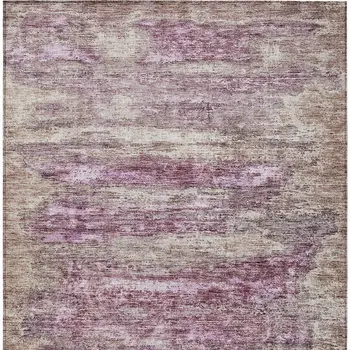 10' X 14' Blush Brown And Beige Abstract Washable Indoor Outdoor Area Rug