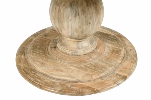48" Natural Solid Wood Pedestal Base Round Top Dining Table