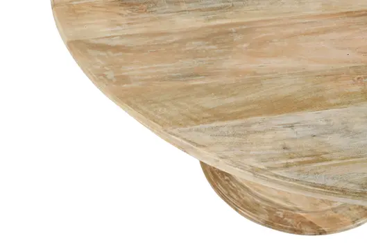48" Natural Solid Wood Pedestal Base Round Top Dining Table