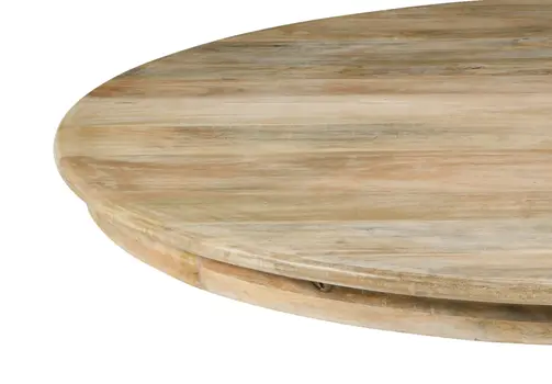 60" Natural Solid Wood Pedestal Base Round Top Dining Table