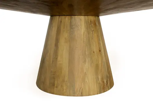 72" Natural Solid Wood Pedestal Base Round Top Dining Table