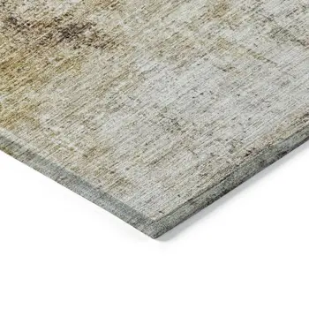 5' X 8' Taupe Black And Copper Abstract Washable Indoor Outdoor Area Rug