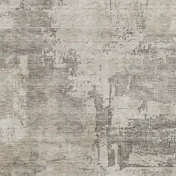 3' X 5' Linen And Gray Abstract Washable Indoor Outdoor Area Rug