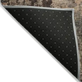 10' X 14' Blue Copper And Brown Abstract Washable Indoor Outdoor Area Rug