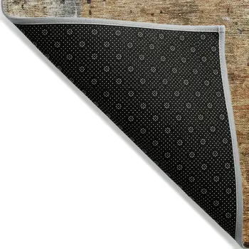 3' X 5' Copper And Black Abstract Washable Indoor Outdoor Area Rug