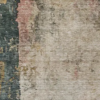 8' X 10' Taupe Blue And Lavender Abstract Washable Indoor Outdoor Area Rug