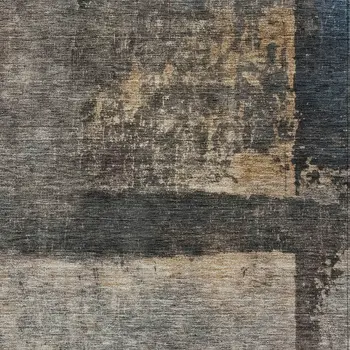 3' X 5' Coffee Black And Beige Abstract Washable Indoor Outdoor Area Rug