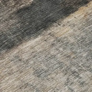 8' Coffee Black And Beige Round Abstract Washable Indoor Outdoor Area Rug
