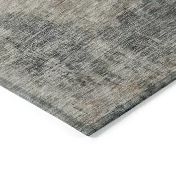 9' X 12' Coffee Black And Beige Abstract Washable Indoor Outdoor Area Rug