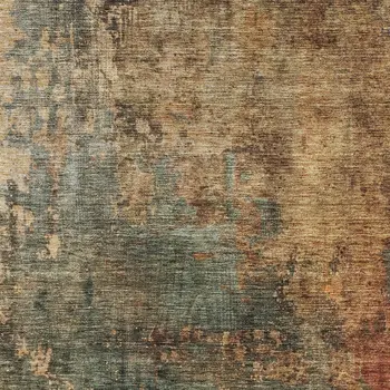 5' X 8' Sage Tan And Copper Abstract Washable Indoor Outdoor Area Rug