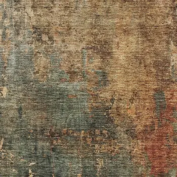8' X 10' Sage Tan And Copper Abstract Washable Indoor Outdoor Area Rug