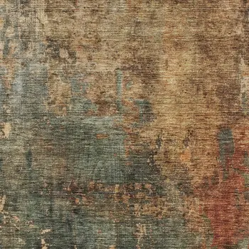 9' X 12' Sage Tan And Copper Abstract Washable Indoor Outdoor Area Rug