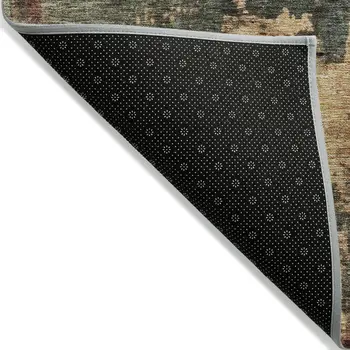 10' X 14' Sage Tan And Copper Abstract Washable Indoor Outdoor Area Rug