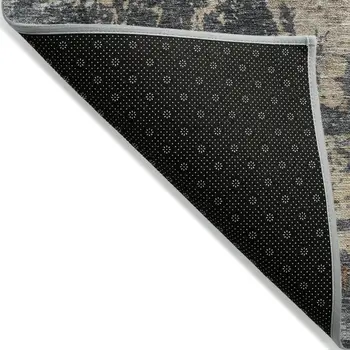 10' X 14' Khaki Gray And Copper Abstract Washable Indoor Outdoor Area Rug