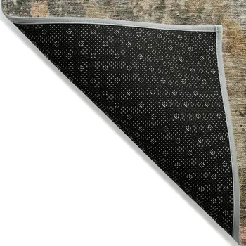 10' X 14' Sage Gray And Pink Abstract Washable Indoor Outdoor Area Rug