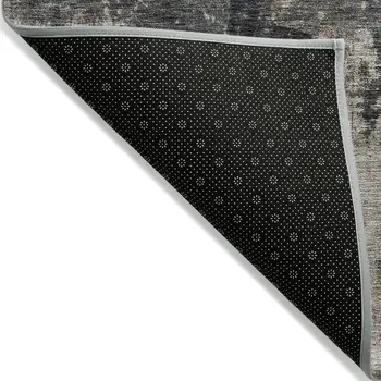 3' X 5' Taupe And Charcoal Abstract Washable Indoor Outdoor Area Rug
