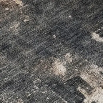8' Taupe And Charcoal Round Abstract Washable Indoor Outdoor Area Rug