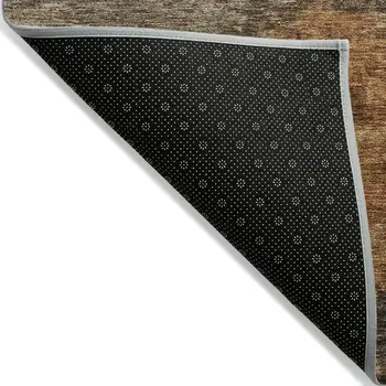 10' X 14' Khaki Brown And Copper Abstract Washable Indoor Outdoor Area Rug
