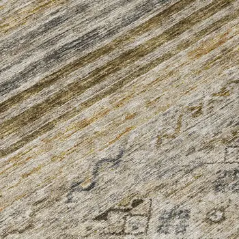 8' Brown Tan And Black Round Floral Washable Indoor Outdoor Area Rug