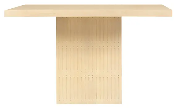 48" Natural Solid Wood Pedestal Base Square Dining Table