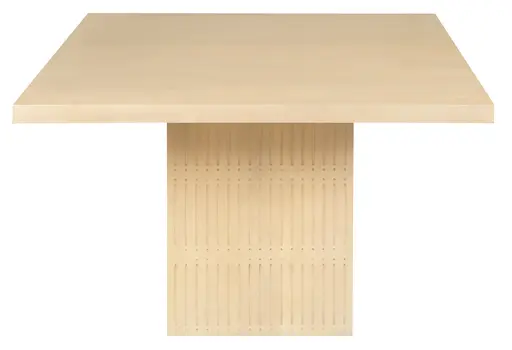 48" Natural Solid Wood Pedestal Base Square Dining Table